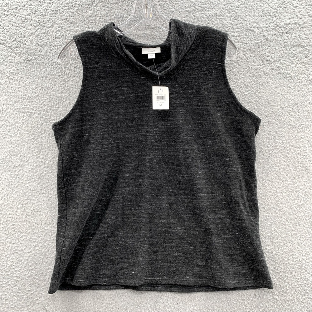 NWT Pure J. Jill Women Gray Sleeveless Mock Neck Pullover Lightweight Sweater M
